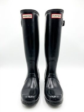 Hunter Original Tall Rain Boots - Black - Size 8